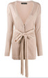 Silk waist-tied cardigan